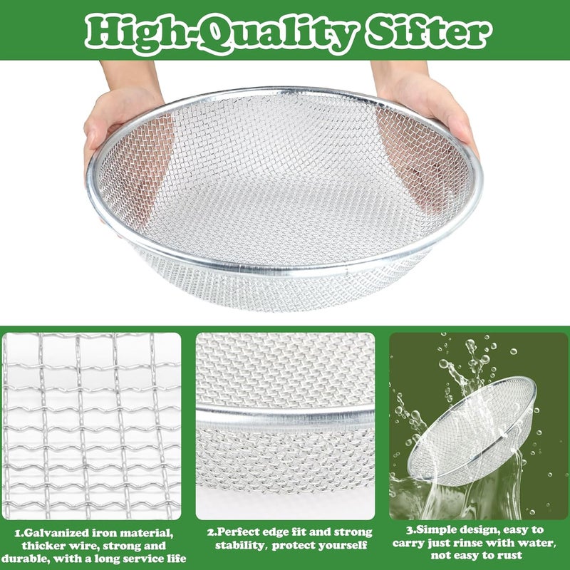 moonateen Soil, Sand, and Compost Sifter for Gardening – Sieve for Rocks, Dirt, and Organic Material – Fits 5-Gallon Buckets-3/8 in Aperture - Image 3